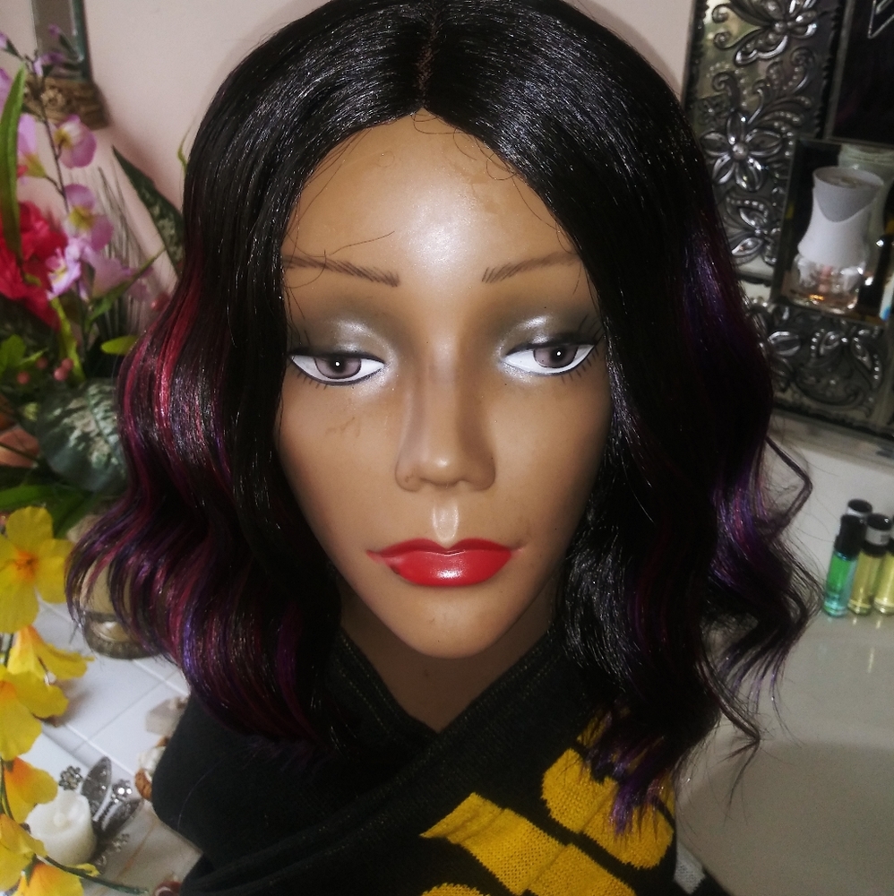 A short bob multi color wig